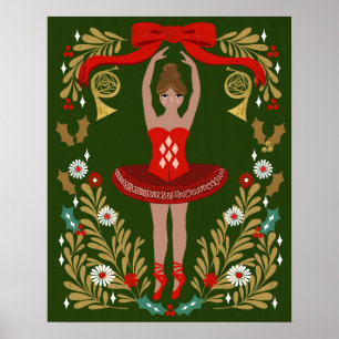Nutcracker Christmas Ballerina Poster