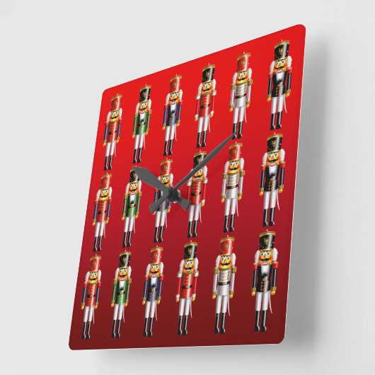 Nutcracker Christmas Ballet Quadratische Wanduhr (Winkel)