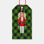 Nutcracker Christmas Black Green Kariert Personali Geschenkanhänger (Vorderseite)