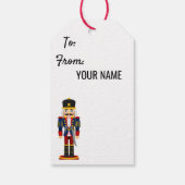 Nutcracker Christmas Black Green Kariert Personali Geschenkanhänger (Rückseite)