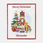 Nutcracker Christmas Blanket for Kids With Name Fleecedecke (Vorderseite)