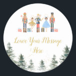 Nutcracker Christmas Bridal Tee Liebe Ihre Botscha Runder Aufkleber<br><div class="desc">Nutcracker Weihnachtsbridal Tea Liebe Ihr klassischer Rundaufkleber Alle Texte können angepasst werden</div>