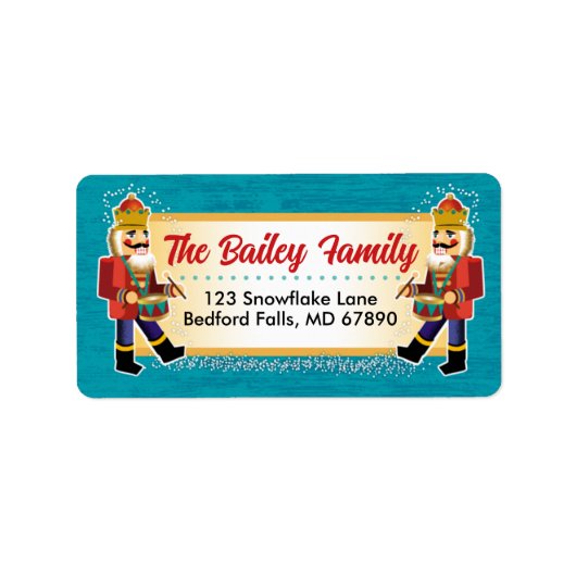 Nutcracker Christmas Card Address Labels Adressaufkleber (Vorne)