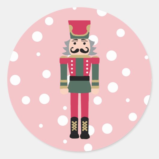 Nutcracker Christmas Design Classic Round Sticker (Vorderseite)