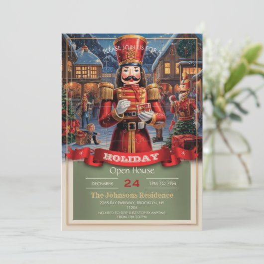 Nutcracker Christmas Einladung (Stehend Vorderseite)