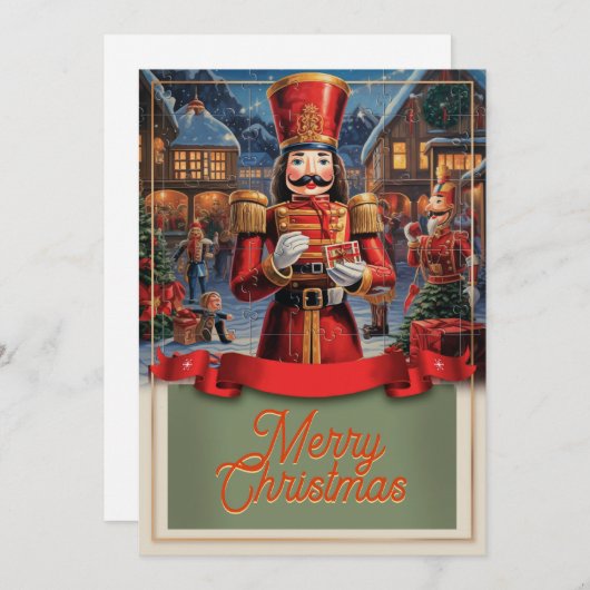 Nutcracker Christmas Feiertagskarte (Vorne/Hinten)