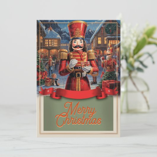 Nutcracker Christmas Feiertagskarte (Stehend Vorderseite)