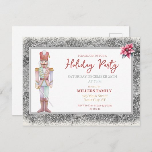 Nutcracker Christmas Feiertagspostkarte (Vorne/Hinten)