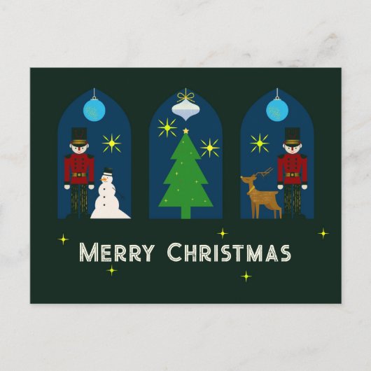 Nutcracker Christmas Feiertagspostkarte (Vorderseite)