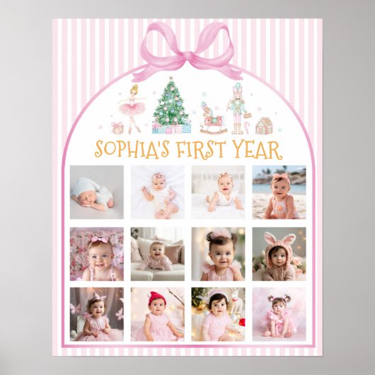Nutcracker Christmas First Year Photo Milestone Poster (Vorne)