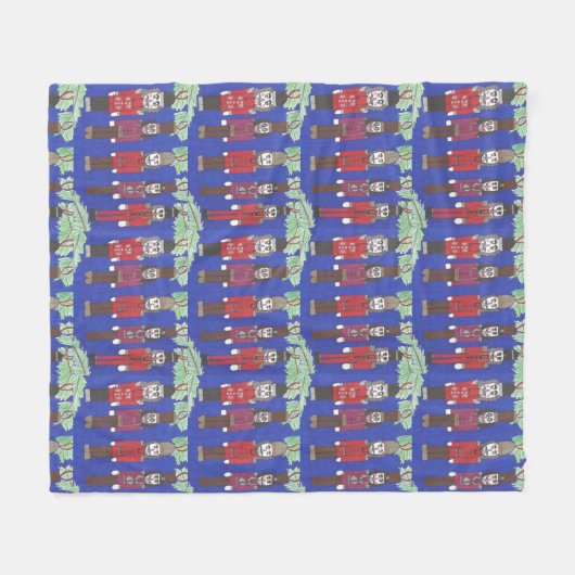 Nutcracker Christmas Fleece Blanket (Vorderseite (Horizontal))