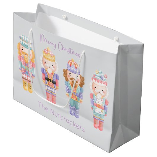 Nutcracker Christmas Große Geschenktüte (Vorderseite Schrägansicht)
