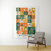 Nutcracker Christmas Holiday Advent Calendar Wandteppich (Beispiel)