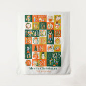 Nutcracker Christmas Holiday Advent Calendar Wandteppich (Vorderseite)