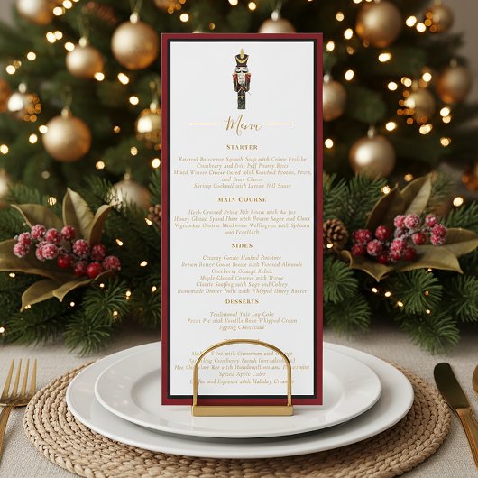 Nutcracker Christmas Holiday Dinner Red Black Menu Einladung