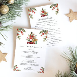 Nutcracker Christmas Menu & Quiz Menükarte