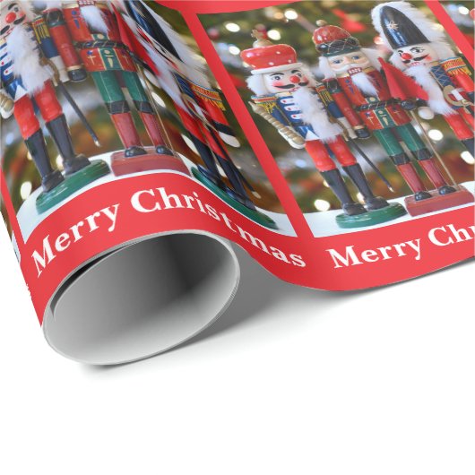 Nutcracker Christmas or Holiday Greeting Roll of Geschenkpapier (Rolleneckpunkt)