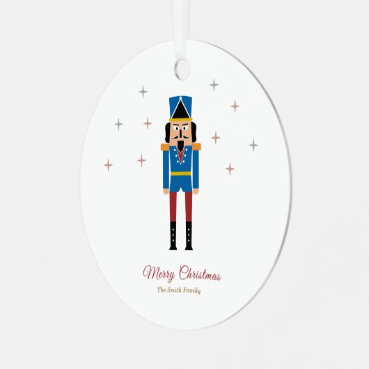 Nutcracker Christmas Ornament Aus Metall (Vorderseite links)