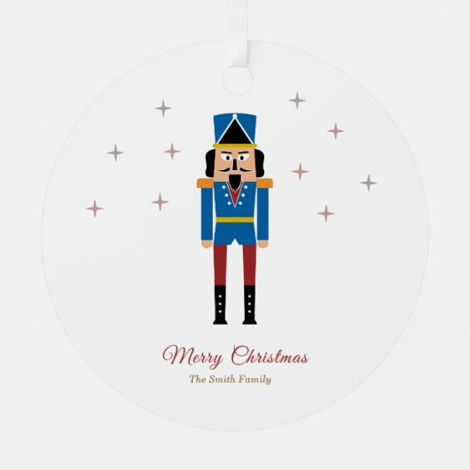 Nutcracker Christmas Ornament Aus Metall (Vorderseite)