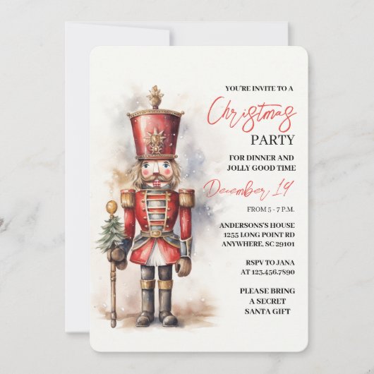 Nutcracker Christmas Party Einladung (Vorderseite)