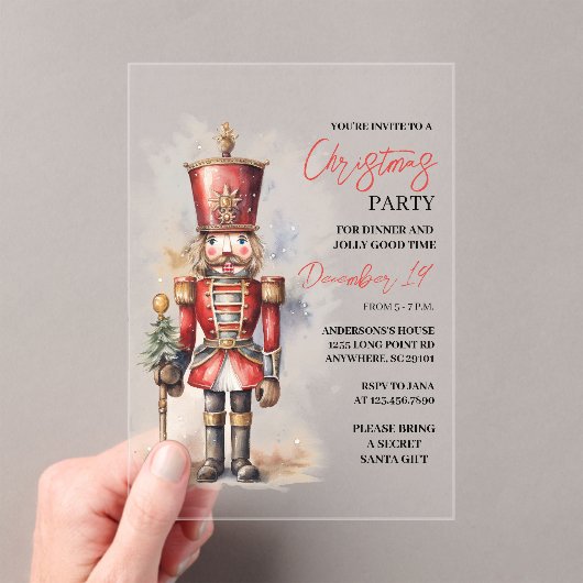 "Nutcracker Christmas Party | Feiertag Acryleinladungen (Insitu (Handheld))