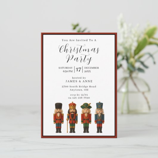 Nutcracker Christmas Party Invitation Einladung (Stehend Vorderseite)