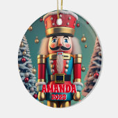 Nutcracker Christmas Personalisiert Kids Foto Keramik Ornament (Links)