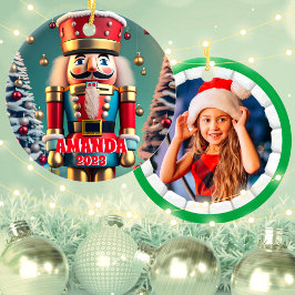 Nutcracker Christmas Personalisiert Kids Foto Keramik Ornament