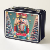 Nutcracker Christmas Personalisiert Kids Metall Brotdose (Rückseite)