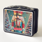 Nutcracker Christmas Personalisiert Kids Metall Brotdose (Vorderseite)