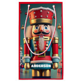 Nutcracker Christmas Personalisiert Kids Red Kleine Geschenktüte (Rückseite)