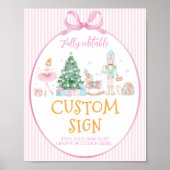 Nutcracker Christmas Pink Bow Birthday Custom Sign Poster (Vorne)
