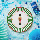 Nutcracker Christmas Plate Red Green and White Pappteller (Party)