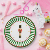 Nutcracker Christmas Plate Red Green and White Pappteller (Party)
