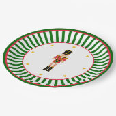 Nutcracker Christmas Plate Red Green and White Pappteller (Schrägansicht)