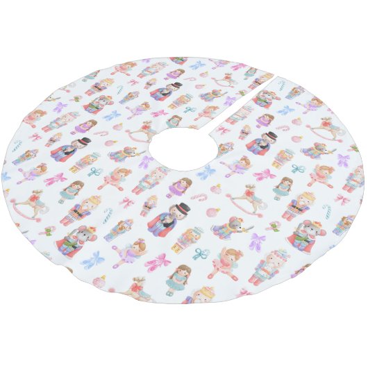 Nutcracker Christmas Polyester Weihnachtsbaumdecke (Schrägansicht)