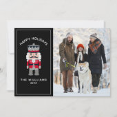 Nutcracker Christmas Red Black Elegant Foto Karte (Vorderseite)