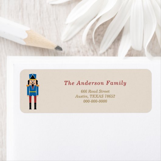 Nutcracker Christmas Return Address Label (Insitu)