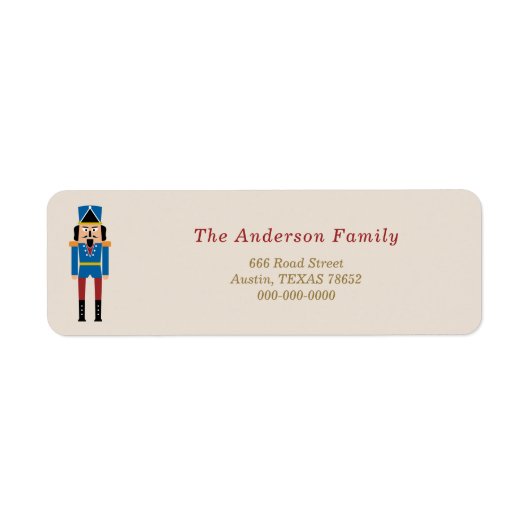 Nutcracker Christmas Return Address Label (Vorne)