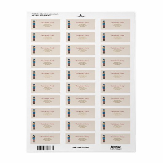 Nutcracker Christmas Return Address Label (Vorne)
