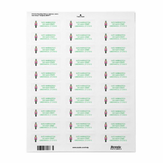 Nutcracker Christmas Return Address Label (Vorne)