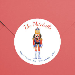 Nutcracker Christmas Return Address Label Runder Aufkleber