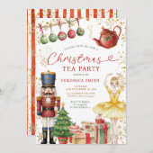 Nutcracker Christmas Tea Party Sweets Ballerina Einladung (Vorne/Hinten)