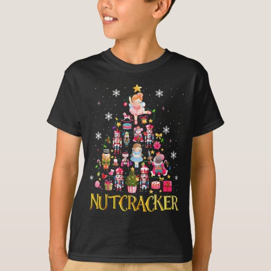 Nutcracker Christmas Tree Ballet Dance Women Kids T-Shirt (Vorderseite)