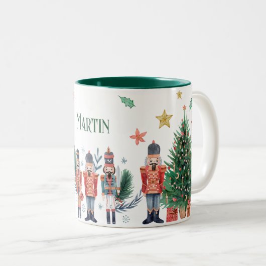 Nutcracker & Christmas Tree Weihnachtsfest-Tasse Zweifarbige Tasse (VorderseiteRechts)