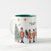 Nutcracker & Christmas Tree Weihnachtsfest-Tasse Zweifarbige Tasse (Vorderseite Links)
