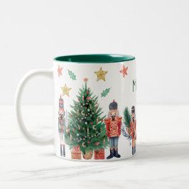 Nutcracker & Christmas Tree Weihnachtsfest-Tasse Zweifarbige Tasse