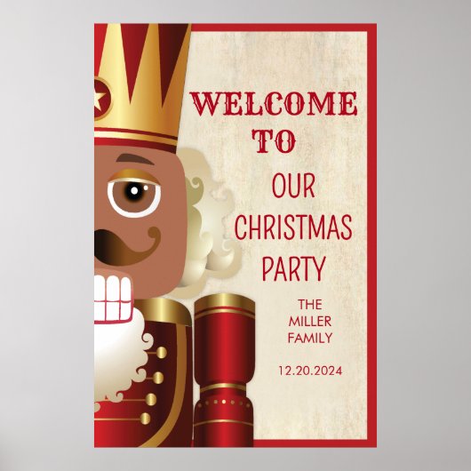 Nutcracker Christmas Welcome Sign Poster (Vorne)