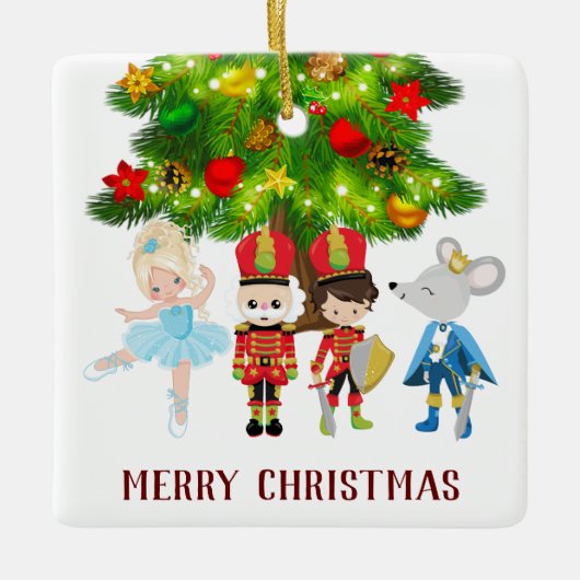 Nutcracker, Clara, Soldat und Maus King Keramikornament (Vorderseite)