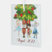 Nutcracker, Clara, Soldat und Maus King Ornament Aus Glas (Vorderseite links)